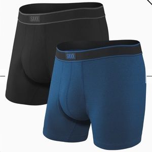 Saxx Men’s Underwear Large Day Tripper 2 Pack (Black and Blue)